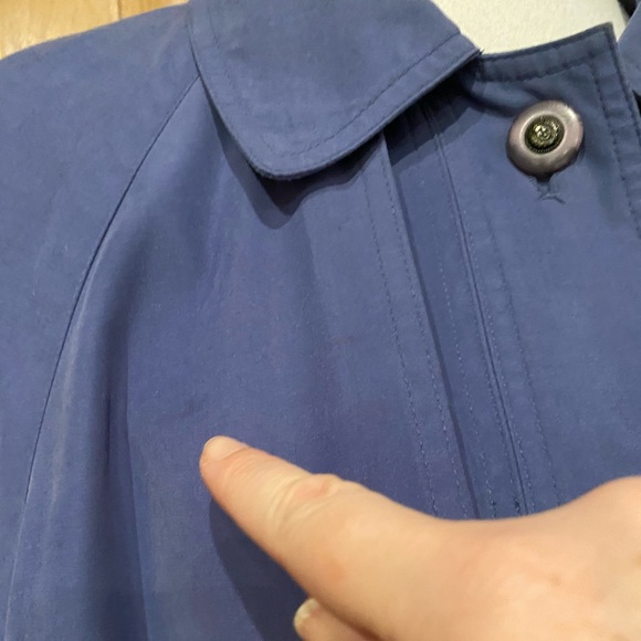 Very VTG Fitzwright Forget-Me-Not Blue Silky Soft Trench Coat, EUC, 16 - Picture 4 of 16